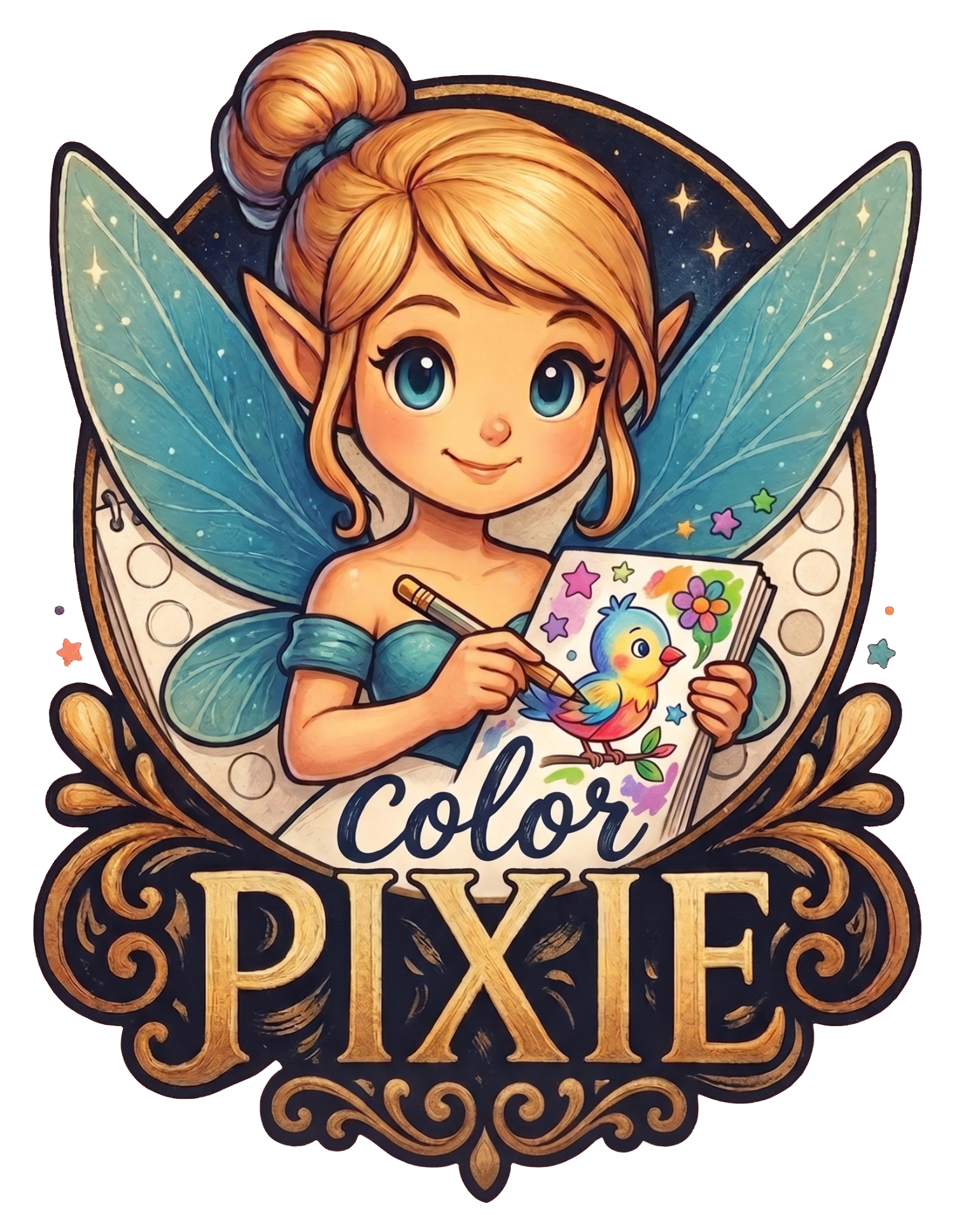Color Pixie — the fairy artist mascot